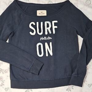 Hollister Navy Surf On Sweatshirt